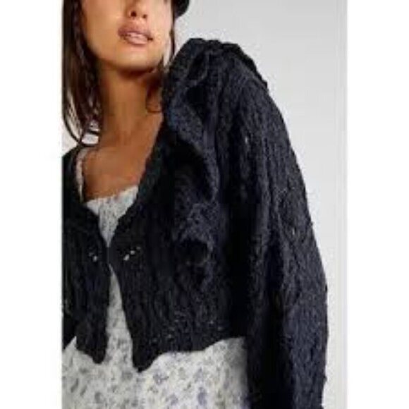 Free People Avery Cardigan Black XS - Picture 3 of 13